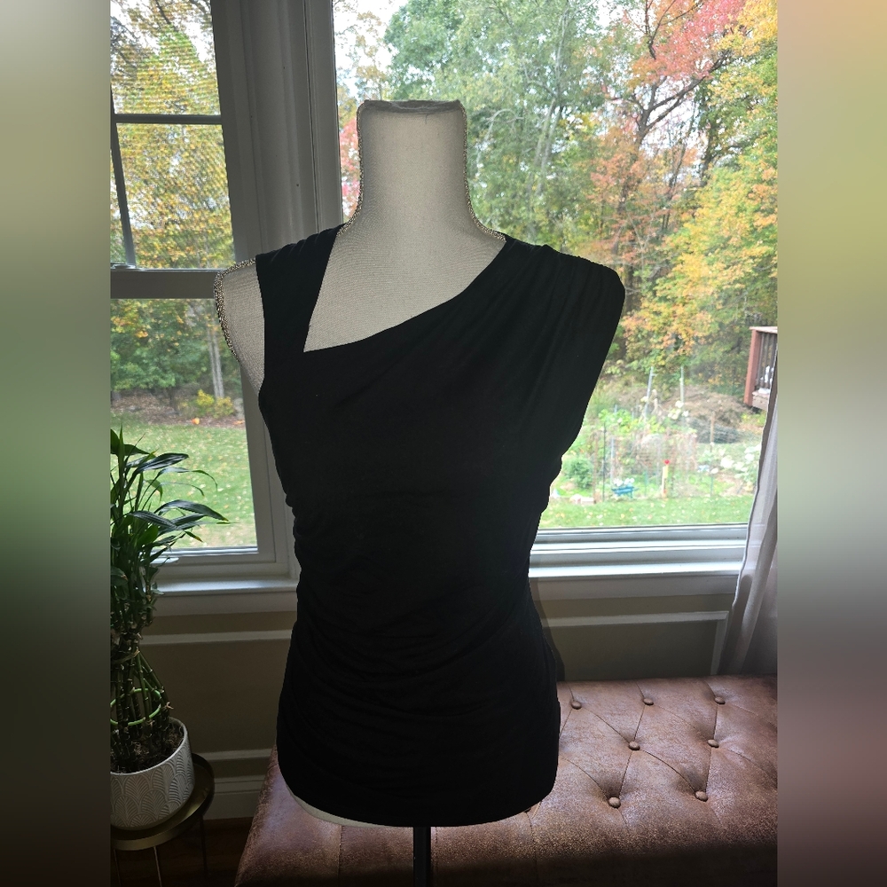 NWT, Asymmetrical, Reformation, Shae Knit, Black Top, Size M - Picture 3 of 5